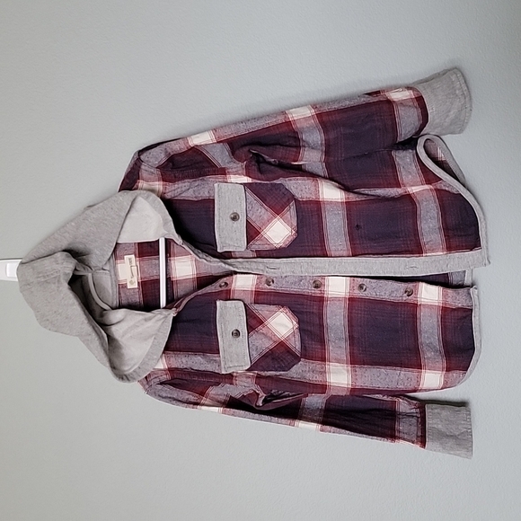 Tucker + Tate plaid button down with hood size 5 - Picture 1 of 7